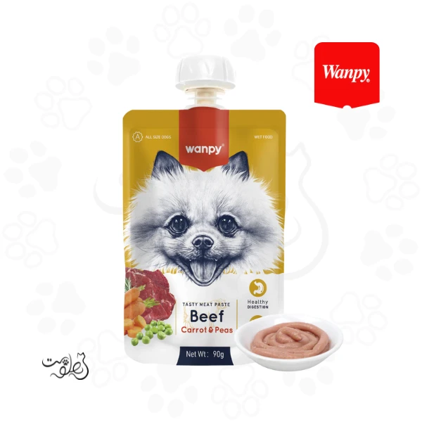 پودينگ سگ ونپي طعم گوشت و هویج و نخود فرنگی
