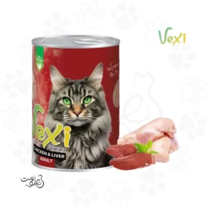 کنسرو پته ای گربه بالغ وکسی طعم مرغ و جگر ۴۰۰ گرمی