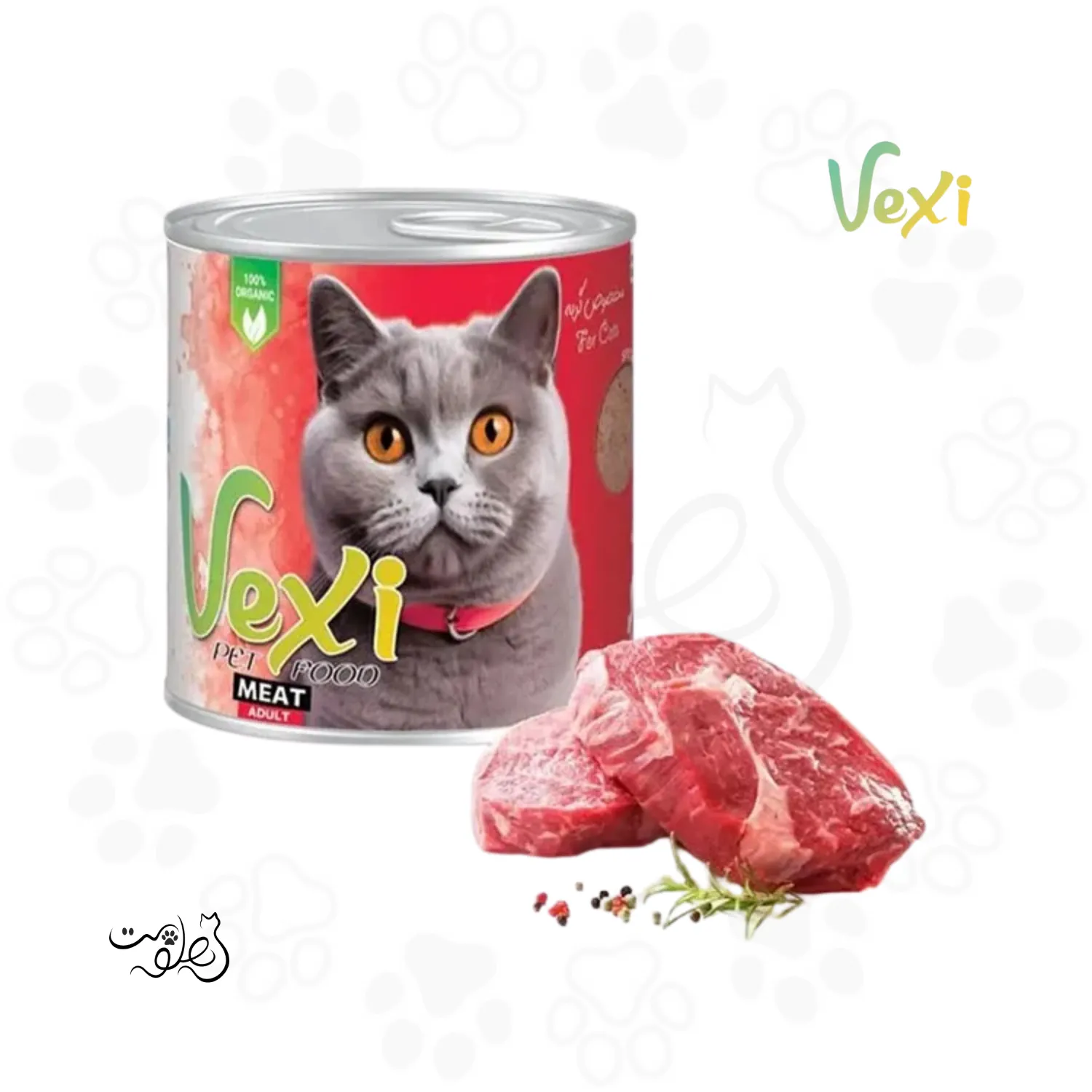 کنسرو پته ای گربه بالغ وکسی طعم گوشت ۸۰۰ گرمی