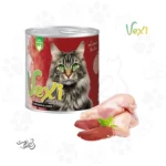 کنسرو پته ای گربه بالغ وکسی طعم مرغ و جگر ۸۰۰ گرمی