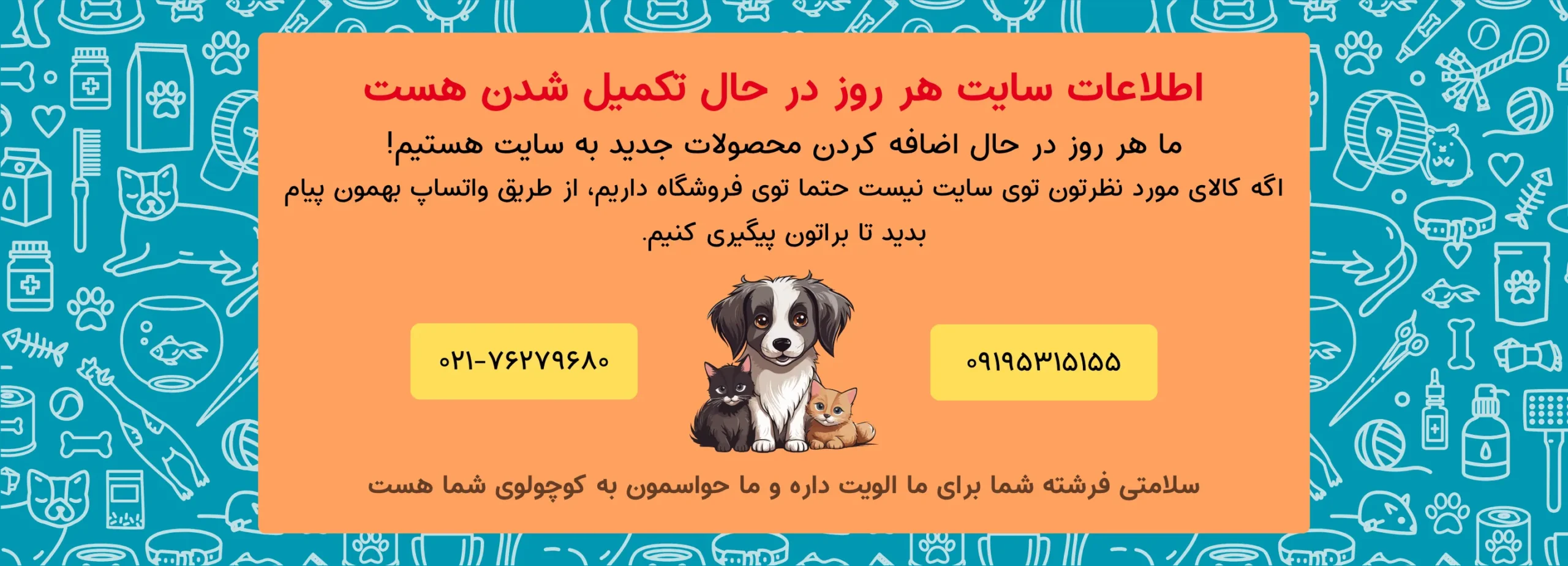 ما هر روز در حال اضافه کردن محصولات جدید به سایت هستیم!