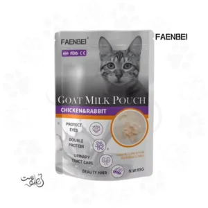 پوچ گربه فنبی شیر بز طعم مرغ و خرگوش ۸۵ گرم FAENBEI