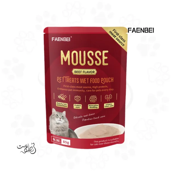 پوچ گربه موس فنبی طعم بیف ۸۵ گرم FAENBEI