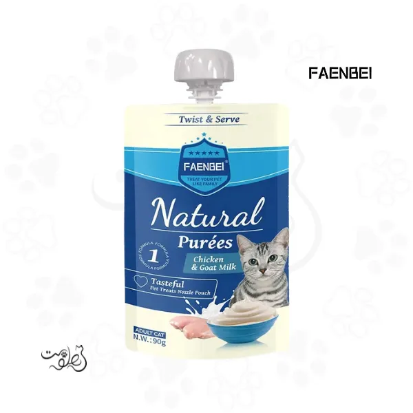 پودینگ گربه فنبی طعم مرغ و شیر بز ۹۰ گرم FAENBEI