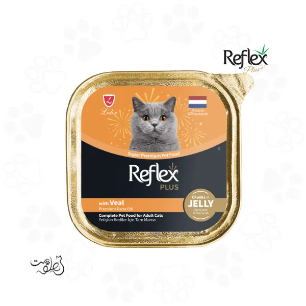 ووم گربه رفلکس پلاس پته با طعم گوشت گاو ۸۵ گرم Reflex plus