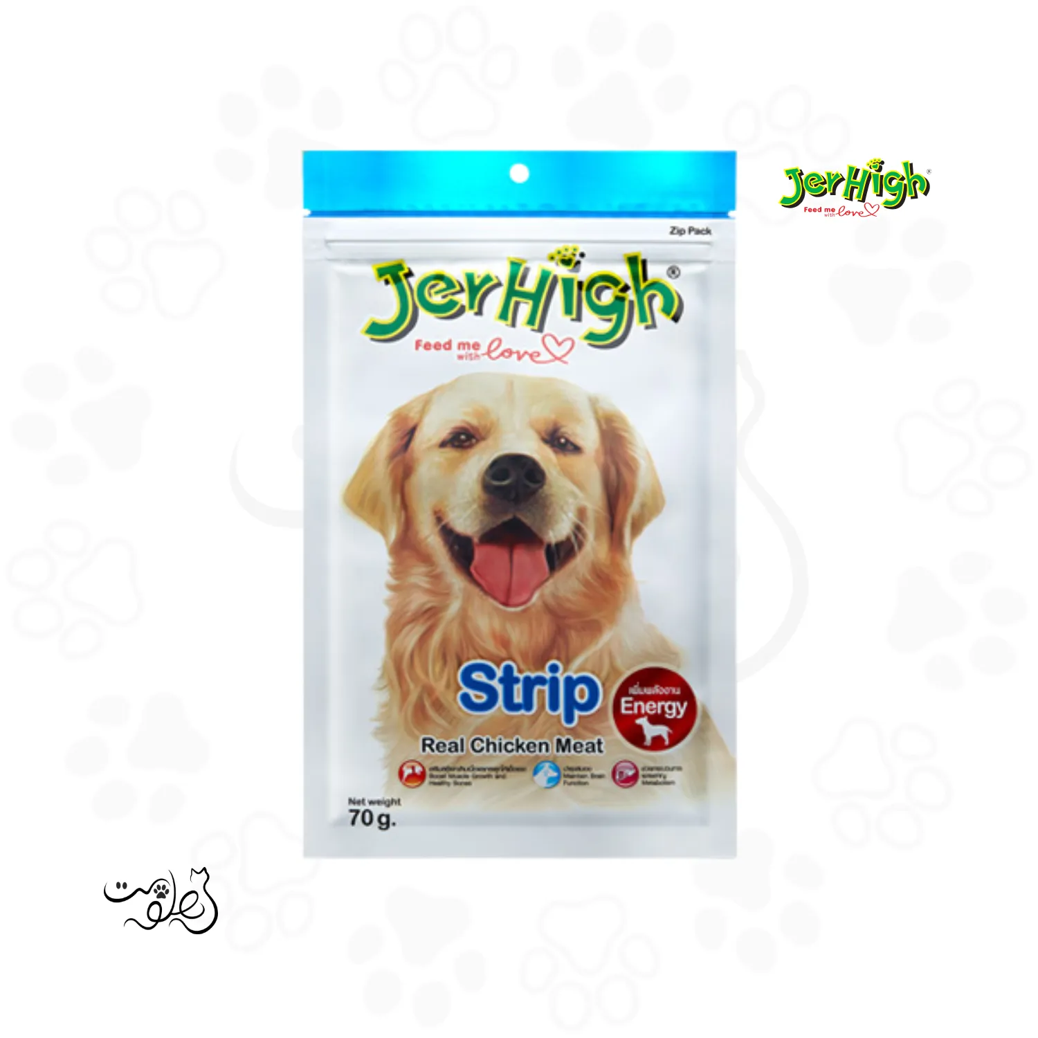 تشويقی سگ جرهای استریپ طعم مرغ ۷۰ گرم JerHigh