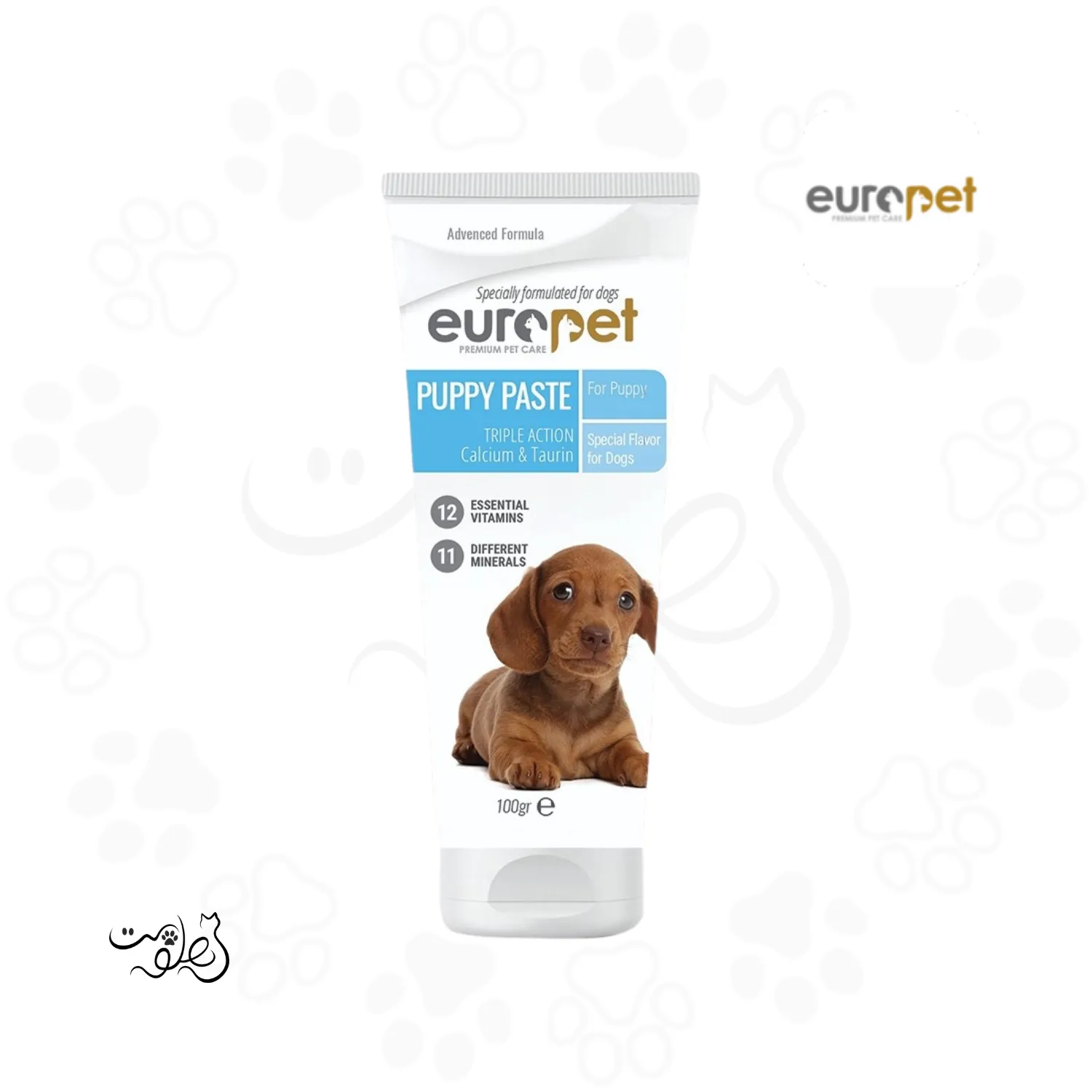 خمير مولتی ویتامین توله سگ يوروپت ۱۰۰ گرم Europet