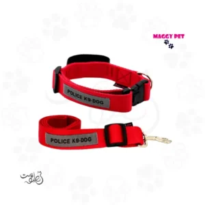 ست گردنی و لید سگ پلیس مگی پت سایز ایکس لارژ Maggy Pet
