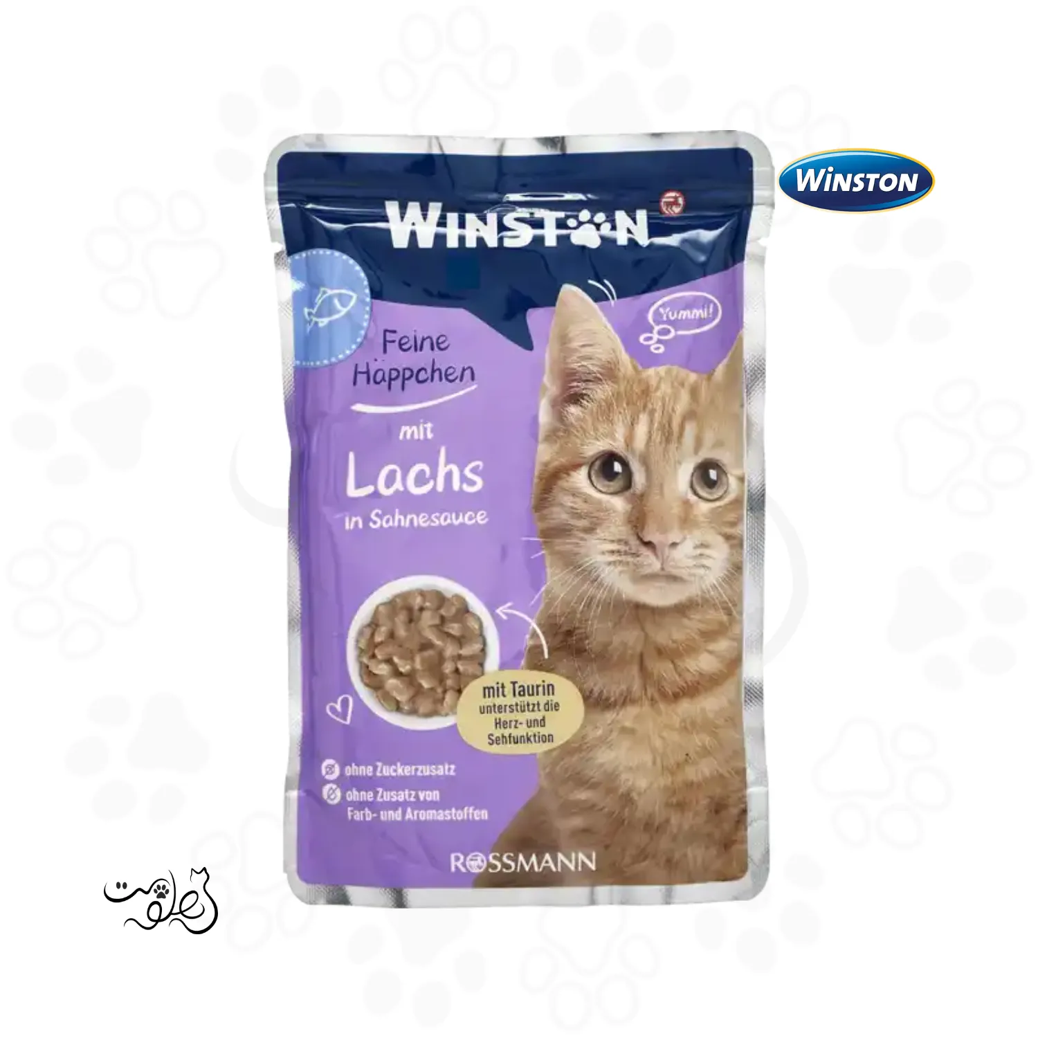 پوچ گربه وینستون طعم ماهی سالمون در سس ۱۰۰ گرم Winston Salmon In Sauce