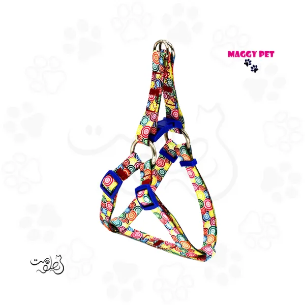قلاده کتفی چاپی مگی پت سایز مدیوم همراه با لید Maggy Pet