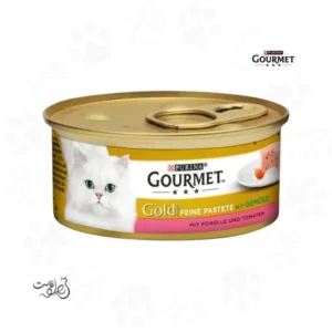 کنسرو گربه گرومت گلد پته ماهی قزل آلا و گوجه فرنگی ۸۵ گرم Gourmet Gold Trout and Tomato Pate