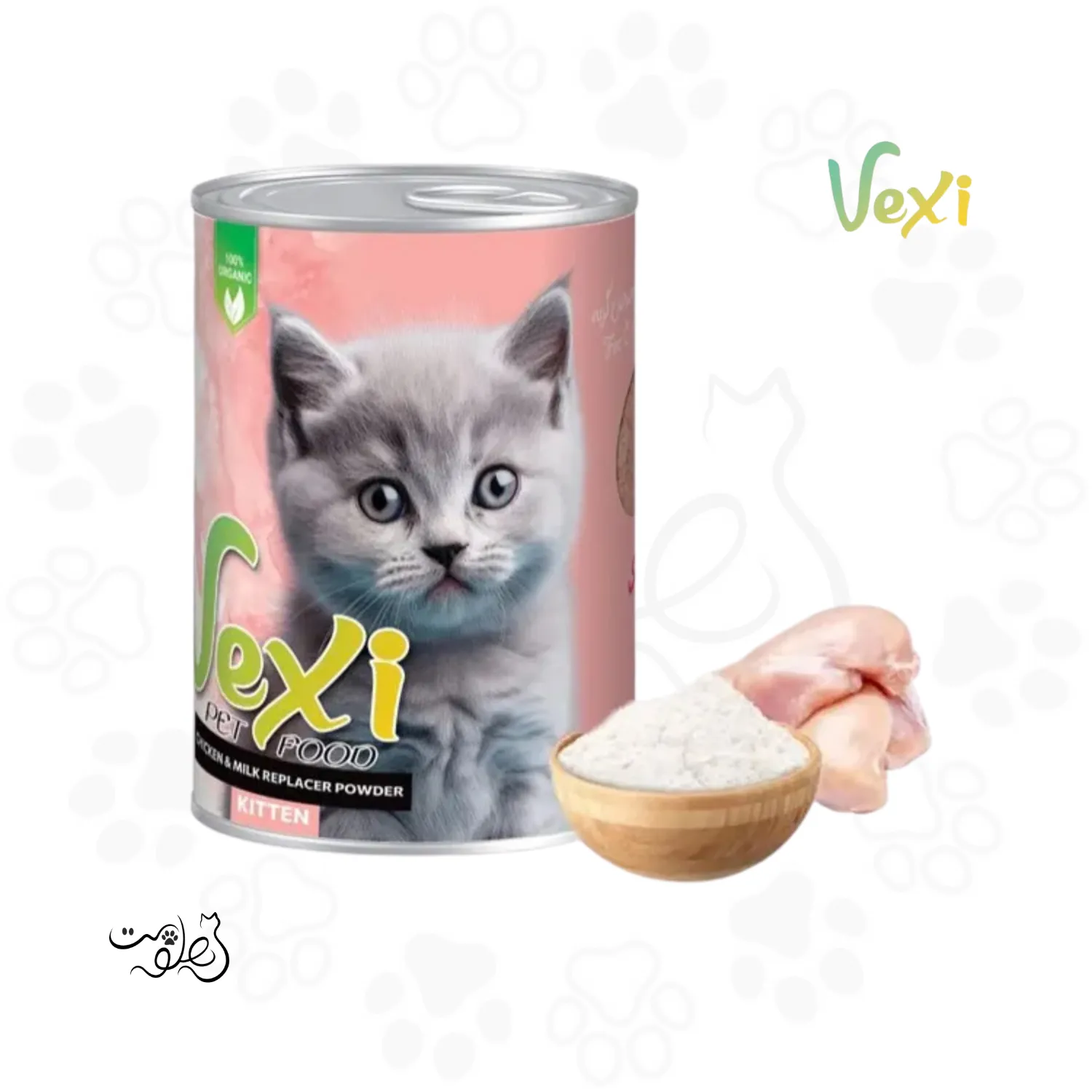 کنسرو پته ای بچه گربه وکسی طعم مرغ و شیرخشک ۴۰۰ گرمی