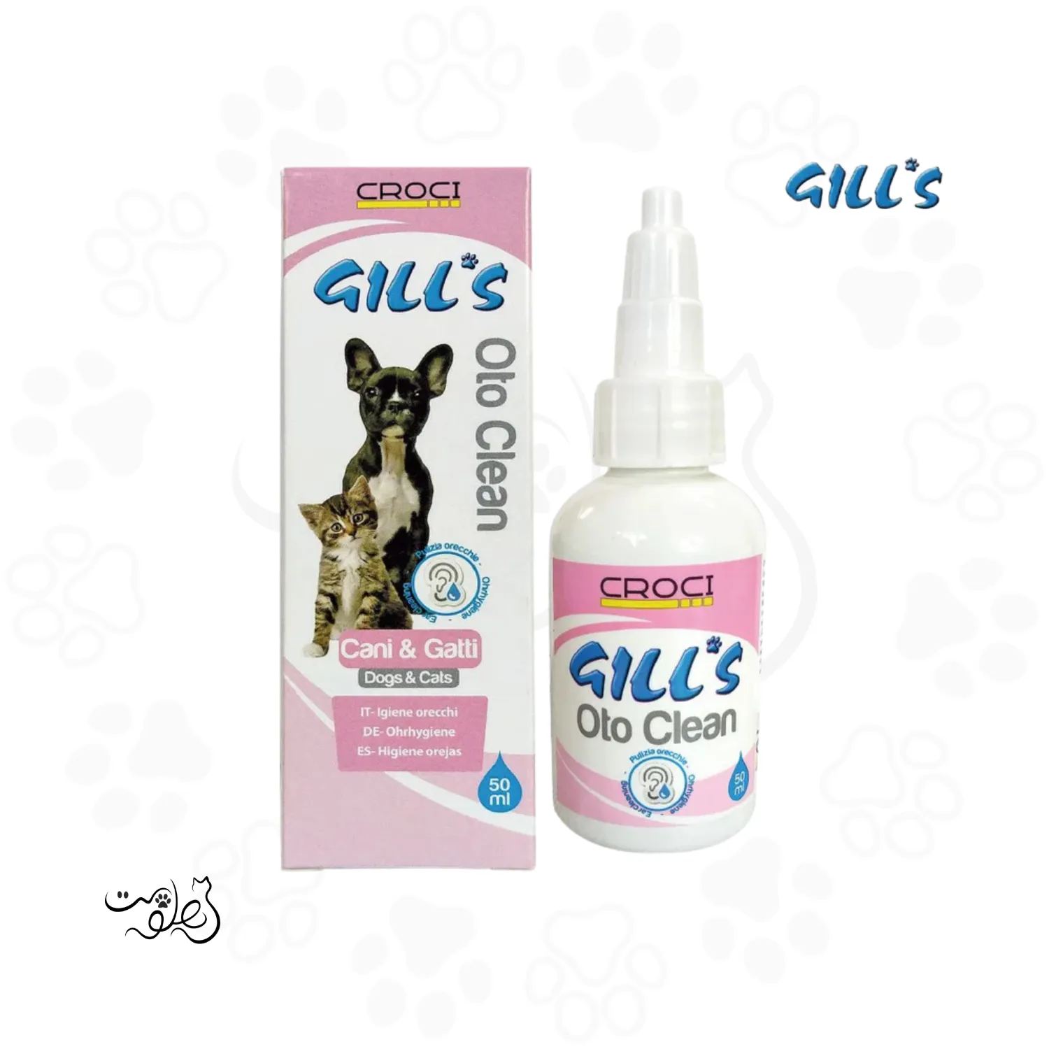 قطره تمیز کننده گوش سگ و گربه جیلز ۵۰ میل Gills