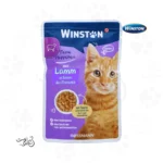 پوچ گربه وینستون طعم بره در سس ۱۰۰ گرم Winston Lamb In Sauce
