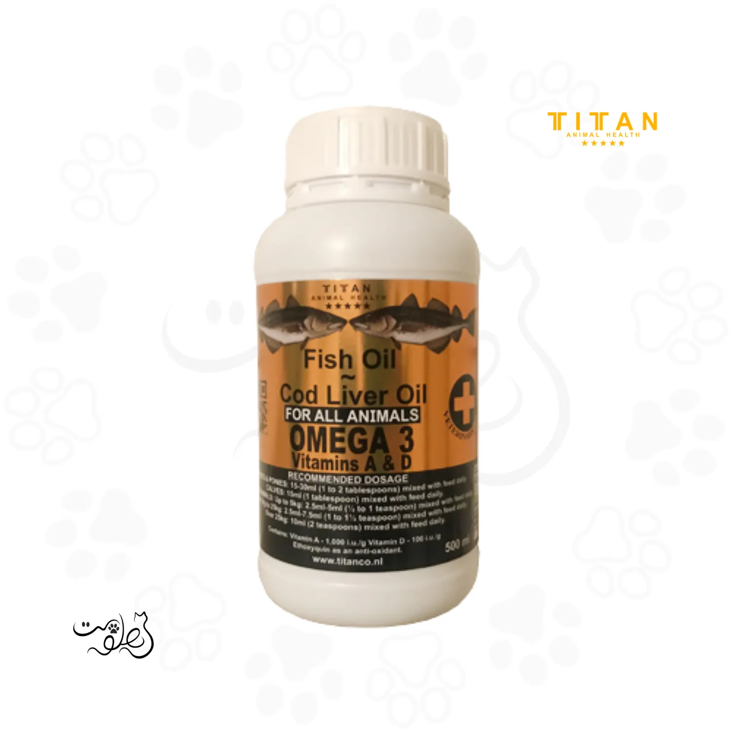 روغن کبد ماهی مخصوص سگ و گربه تیتان ۵۰۰ میلی لیتر Titan