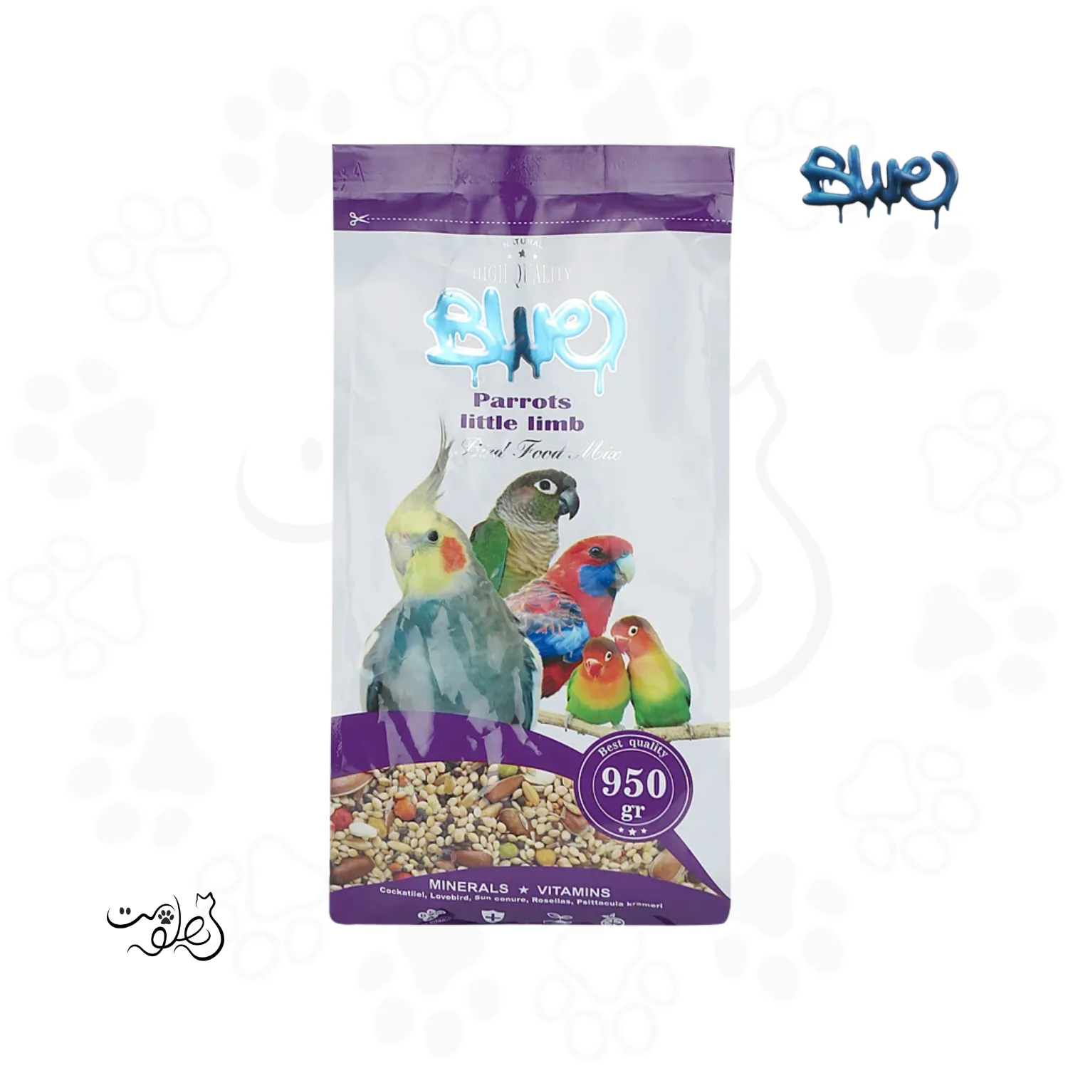 غذای آجیلی عروس هلندی و طوطی سانان کوچک بلو ۹۵۰ گرم Blue