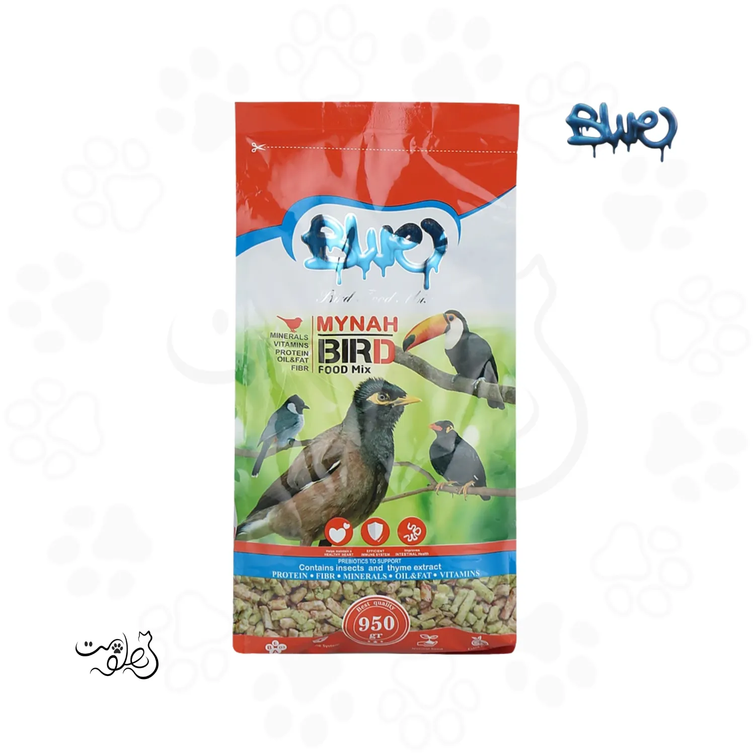 غذای خشک پلت مرغ مینا بلو ۹۵۰ گرم Blue